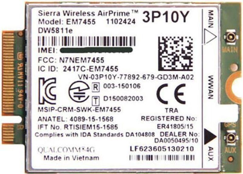 Dell - Wireless 5811E - M.2 Mobile Broadband 4G LTE WWAN Card