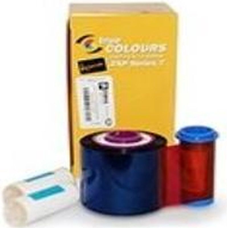 Zebra - ZXP7 LINT YMCK0-1250 - Etiketteringstape - Geel Blauw Roze Zwart