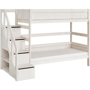 Lifetime stapelbed trapkast 90x200 whitewash