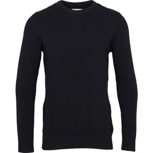 Kronstadt Heren Trui Carlo Navy Blauw Ronde Hals Fitted Fit