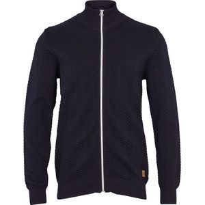 Kronstadt - Zip Trui - Navy - 100% Katoen - Regular Fit - Easy Iron