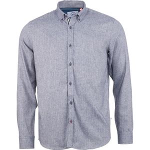Kronstadt Heren Overhemd Johan Grijsblauw Herringbone Regular Fit