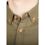 Kronstadt Heren Overhemd Johan Grijsblauw Herringbone Regular Fit