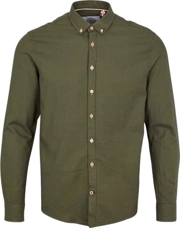 Kronstadt Heren Overhemd Johan Grijsblauw Herringbone Regular Fit