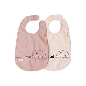 Done by Deer Slabbetjes - 2-pack - Deer Friends - Powder - Done by Deer - OneSize - Slabbetjes