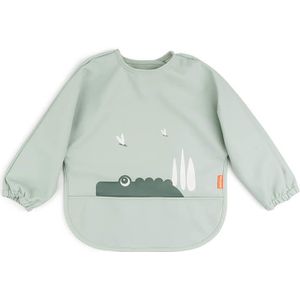 Done by Deer Sleeved pocket bib Croco Green