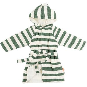 Done by Deer - Badjas - Groen - Baby Stripes