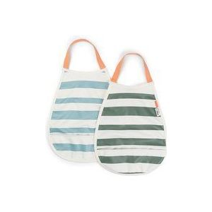 Done by Deer™ Pull-over Lätzchen 2er Pack Stripes Blau / grün