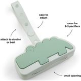 Done by Deer - Croco - Fopspeen Opbergdoosje - Groen - Siliconen - Compact