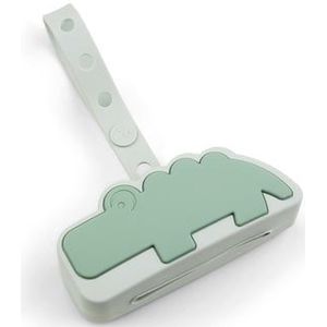 Done by Deer - Croco - Fopspeen Opbergdoosje - Groen - Siliconen - Compact