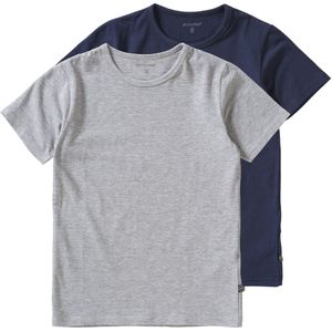 Minymo T-shirt Jongens Katoen Grijs blauw 2-delig4