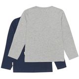 Minymo - T-shirt - Donkerblauw - 2-pack - Jongens - Lange Mouwen