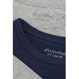 Minymo - T-shirt - Donkerblauw - 2-pack - Jongens - Lange Mouwen