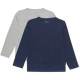 Minymo - T-shirt - Donkerblauw - 2-pack - Jongens - Lange Mouwen