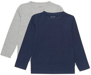 Minymo - T-shirt - Donkerblauw - 2-pack - Jongens - Lange Mouwen