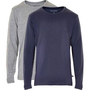 Minymo T-shirt Jongens Katoen Navy grijs 2 Stuks