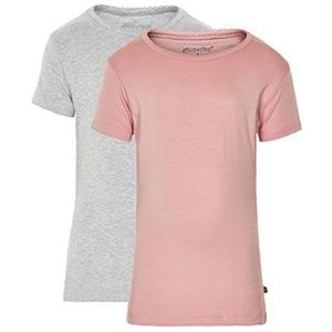 Minymo T-Shirt - 2-pack - Roze/Grijs - Minymo - 4 jaar (104) - T-Shirts
