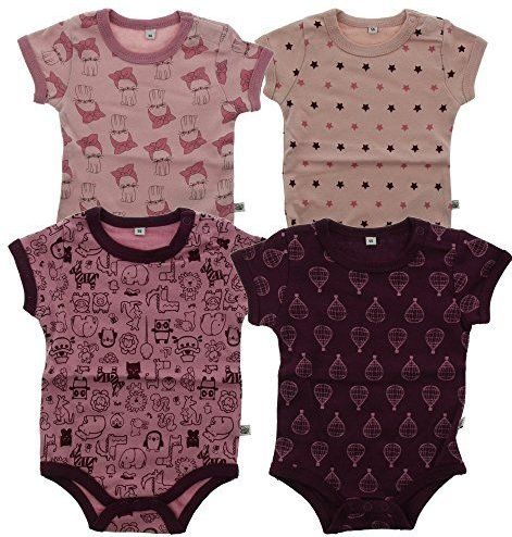 pippi Bodysuit met korte mouwen 4 pakjes Lila