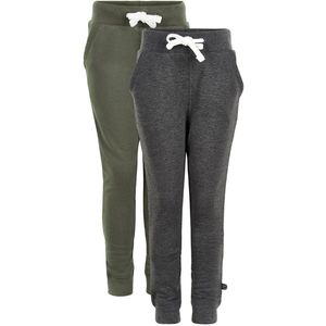 Minymo - 2-Pack Joggingbroeken - Grijs Groen - Katoen Polyester
