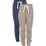 Minymo Joggingbroek - 2-pack - Licht Bruin Gevlekt/Blauw Gevlekt - Minymo - 4 jaar (104) - Joggingbroek