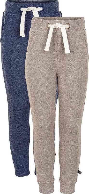 Minymo Joggingbroek - 2-pack - Licht Bruin Gevlekt/Blauw Gevlekt - Minymo - 4 jaar (104) - Joggingbroek