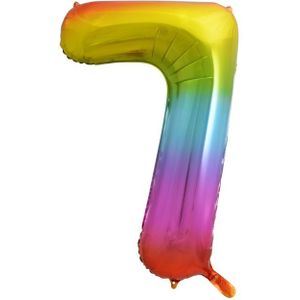 Regenboog Cijfer Ballon 7. | 86cm