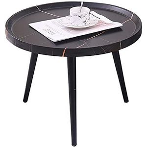 Prachtige salontafel, hoektafel met zwarte marmeren textuur, smeedijzeren tafelpoot slaapkamer vrijetijdstafel, telefoontafel in de woonkamer, nachtkastje (afmetingen: 60x48cm)