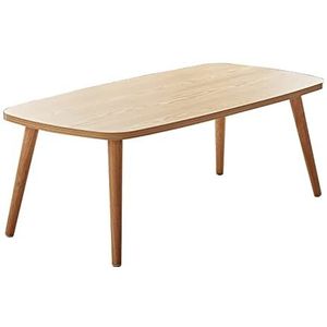 Prachtige massief houten salontafel, H43CM woonkamerbank bijzettafel, vierkante Scandinavische eenvoudige slaapkamer vrijetijdstafel, natuurlijk houten tafelblad (Afmetingen: 120x60x43cm)