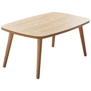 Prachtige massief houten salontafel, H43CM woonkamerbank bijzettafel, vierkante Scandinavische eenvoudige slaapkamer vrijetijdstafel, natuurlijk houten tafelblad (Afmetingen: 100x60x43cm)