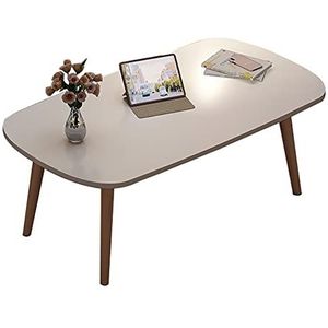 Prachtige salontafel, klein appartement H42CM vierkante bank bijzettafel, massief houten tafel en tafel met poten, zittafel in Japanse stijl, wit (afmetingen: 120x58x42cm)