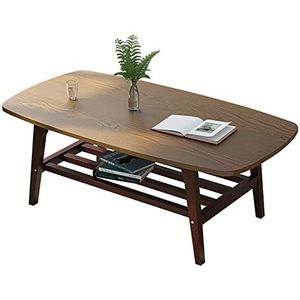 Prachtige dubbellaagse salontafel, eenvoudige woonkamer, massief houten lage tafel voor kleine appartementen, H45CM zittafel in Japanse stijl (Kleur: A, Maat: 120x55x45cm)
