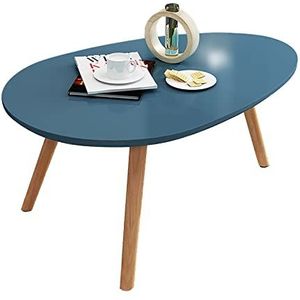 Prachtige salontafel, woonkamer midden van de eeuw druppelvormige tafel, moderne H40cm vrije tijd theetafel, massief houten tafelpoot slaapkamer vrijetijdstafel (Kleur: A, Maat: 80X50CM)