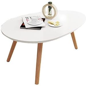 Prachtige salontafel, woonkamer midden van de eeuw druppelvormige tafel, moderne H40cm vrije tijd theetafel, massief houten tafelpoot slaapkamer vrijetijdstafel (Kleur: C, Maat: 80X50CM)