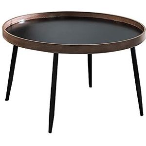Exquisite Nesting End Table, Scandinavische massief houten salontafel, eenvoudige en moderne zwarte walnoot ronde salontafelcombinatie, hoekbanktafel in de woonkamer (Kleur: A, Maat: 75x45cm)