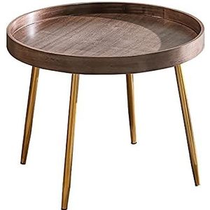 Exquisite Nesting End Table, Scandinavische massief houten salontafel, eenvoudige en moderne zwarte walnoot ronde salontafelcombinatie, hoekbanktafel in de woonkamer (Kleur: B, Maat: 50x40cm)