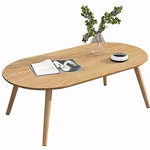 Prachtige massief houten salontafel, woonkamer klein appartement H45CM Japanse stijl bank bijzettafel, ovale slaapkamer vrijetijdstafel/studeertafel (Kleur: Houtkleur, Maat: 120x60cm)