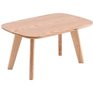 Prachtige salontafel, computertafel/eettafel met massief houten bed, multifunctionele vrijetijdstafel voor kleine appartementen, lage tafel van rubberhout (kleur: B, maat: 100X50X30CM)