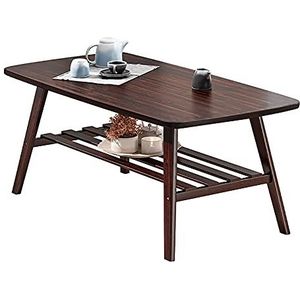 Prachtige salontafel, eenvoudige dubbellaagse vrijetijdstafel in de woonkamer, klein appartement (H45CM) massief houten tafelpoot eettafel (kleur: C, maat: 120x60x45cm)