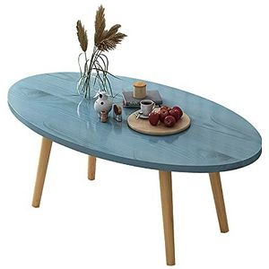 Prachtige salontafel, woonkamer ovale lage tafel H30CM, E1 milieubeschermingsbord laag desktop+koolstofstalen beugel vrijetijdstafel (kleur: C, maat: 100x50x43cm)