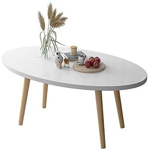Prachtige salontafel, woonkamer ovale lage tafel H30CM, E1 milieubeschermingsbord laag desktop+koolstofstalen beugel vrijetijdstafel (kleur: D, maat: 100x50x43cm)