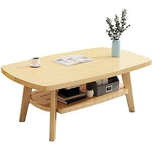 Prachtige salontafel, dubbellaagse eenvoudige massief houten bank bijzettafel, kleine familieslaapkamer zittafel, H45CM vrijetijdstafel (Kleur: C, Maat: 120X55X45CM)