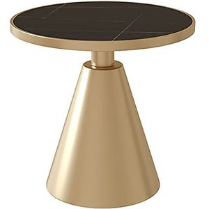 Prachtige metalen hoektafel, lichte luxe Nordic Rock Board salontafel, gouden bank bijzettafel in de woonkamer, rond nachtkastje in de slaapkamer (Kleur: B, Maat: 60X60CM)