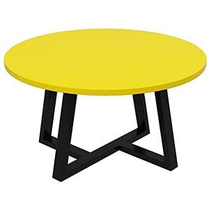 Prachtige salontafel, ronde lage tafel in Japanse stijl (Φ60x45cm), E1 milieubeschermingsbord + koolstofstalen beugel vrijetijdstafel (kleur: E)