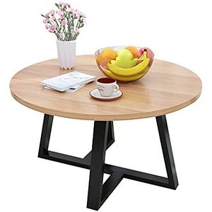 Prachtige salontafel, ronde lage tafel in Japanse stijl (Φ60x45cm), E1 milieubeschermingsbord + koolstofstalen beugel vrijetijdstafel (kleur: I)