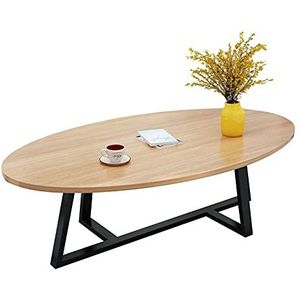 Prachtige salontafel, Japanse ovale lage tafel (100x50x45cm), E1 milieubeschermingsbord+koolstofstalen beugel vrijetijdstafel (kleur: C)
