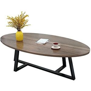 Prachtige salontafel, Japanse ovale lage tafel (100x50x45cm), E1 milieubeschermingsbord+koolstofstalen beugel vrijetijdstafel (kleur: A)