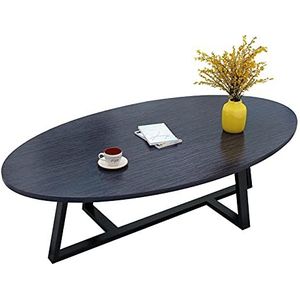 Prachtige salontafel, Japanse ovale lage tafel (100x50x45cm), E1 milieubeschermingsbord+koolstofstalen beugel vrijetijdstafel (kleur: G)