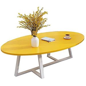 Prachtige salontafel, Japanse ovale lage tafel (100x50x45cm), E1 milieubeschermingsbord+koolstofstalen beugel vrijetijdstafel (kleur: J)