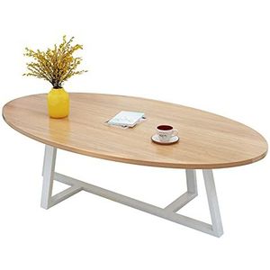 Prachtige salontafel, Japanse ovale lage tafel (100x50x45cm), E1 milieubeschermingsbord+koolstofstalen beugel vrijetijdstafel (kleur: D)
