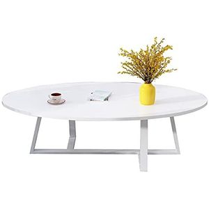 Prachtige salontafel, Japanse ovale lage tafel (100x50x45cm), E1 milieubeschermingsbord+koolstofstalen beugel vrijetijdstafel (kleur: F)